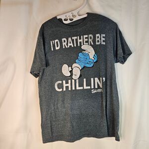 The Smurfs 'I'd Rather Be Chillin' Graphic‎ T-Shirt Size Medium Casual Wear